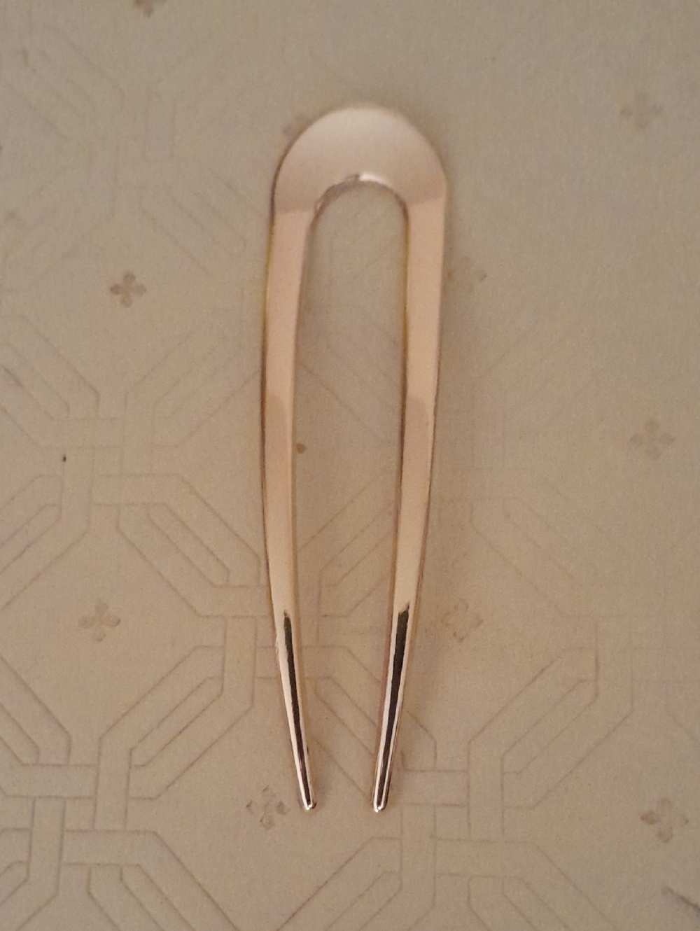 Sleek Gold Metal Hair Fork French Twist